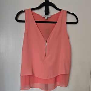Ever New Pink Layered Tank Top with Zipper